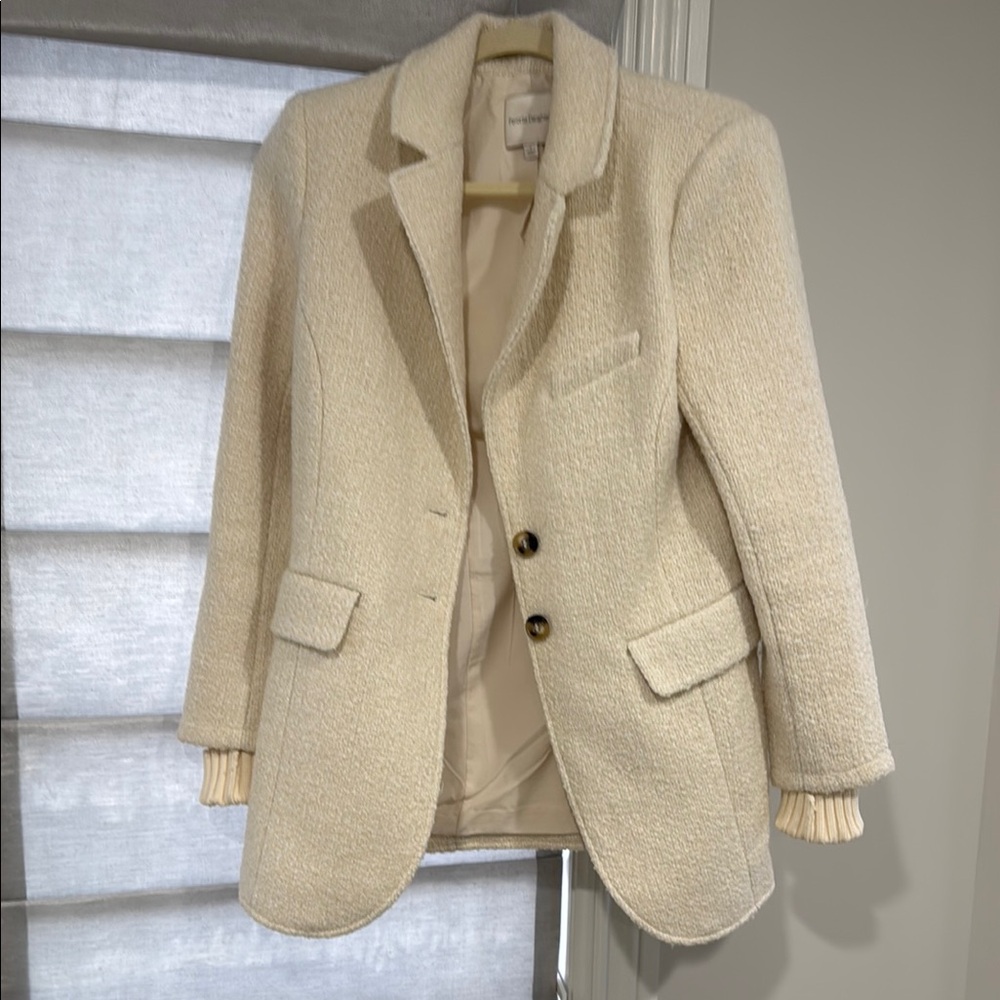 Cream Textured Blazer